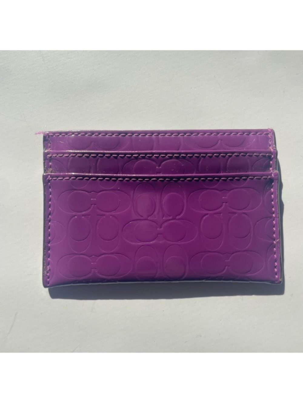 Coach Purple Patent Signature Card Case